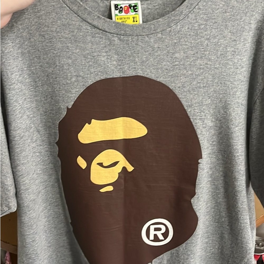 Gray bape head tee
